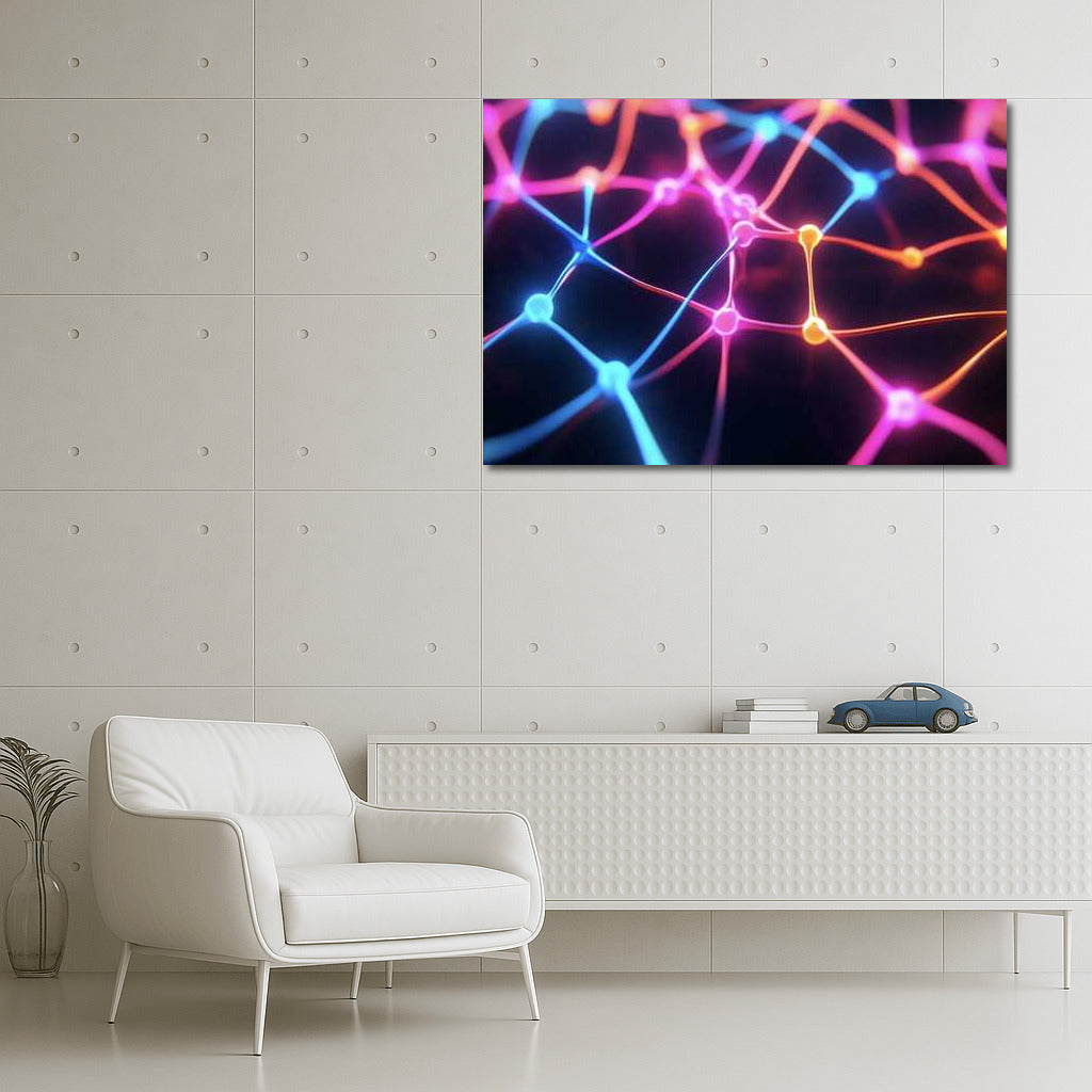 Light Symphony: Abstract Neon Web