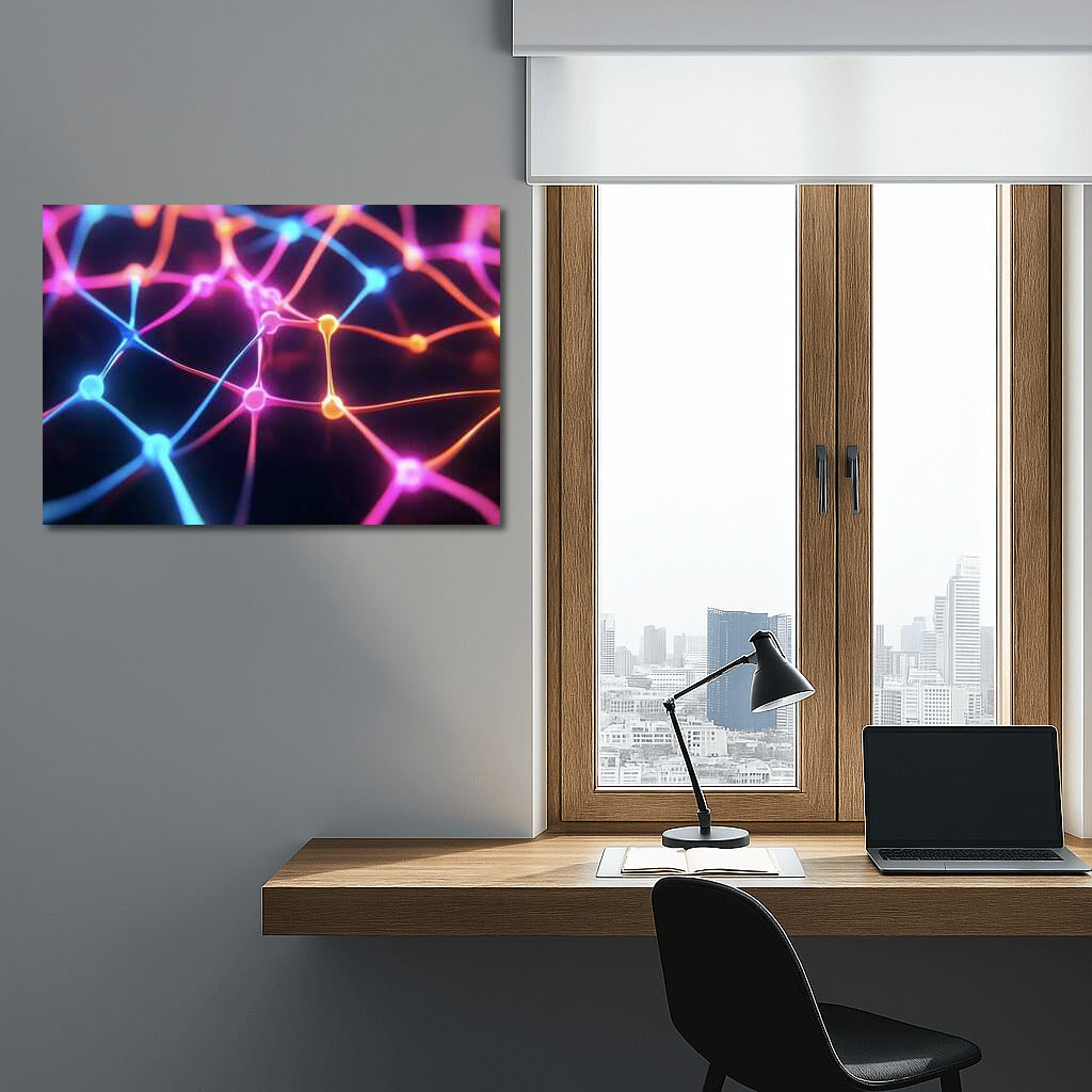 Light Symphony: Abstract Neon Web
