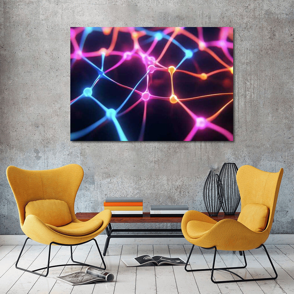 Light Symphony: Abstract Neon Web