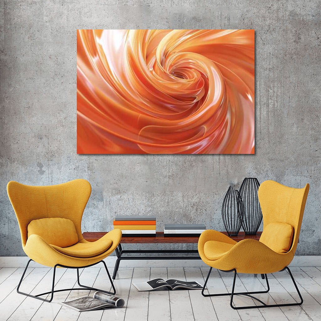 Orange Energy Vortex: Abstract Enchantment