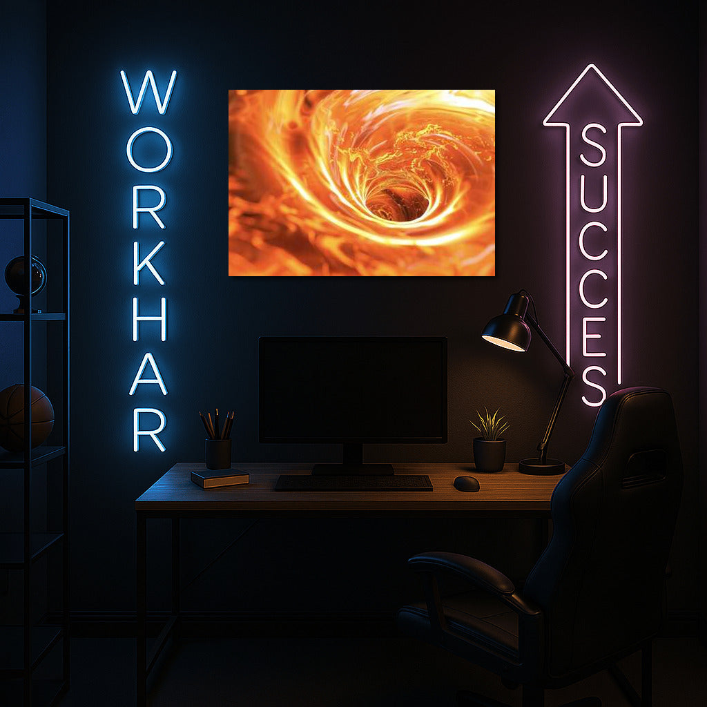 Orange Vortex Abstraction: Energy and Creativity