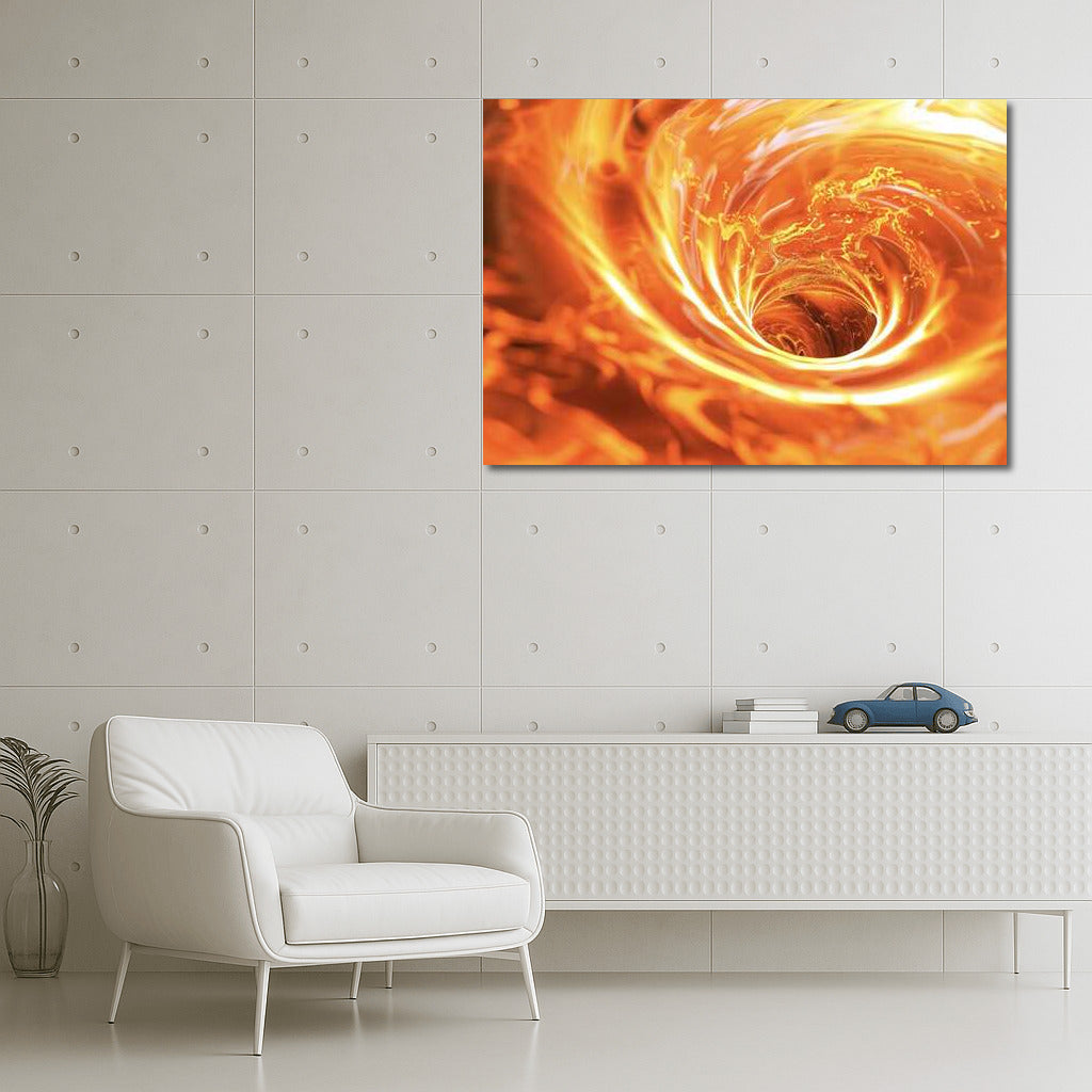 Orange Vortex Abstraction: Energy and Creativity