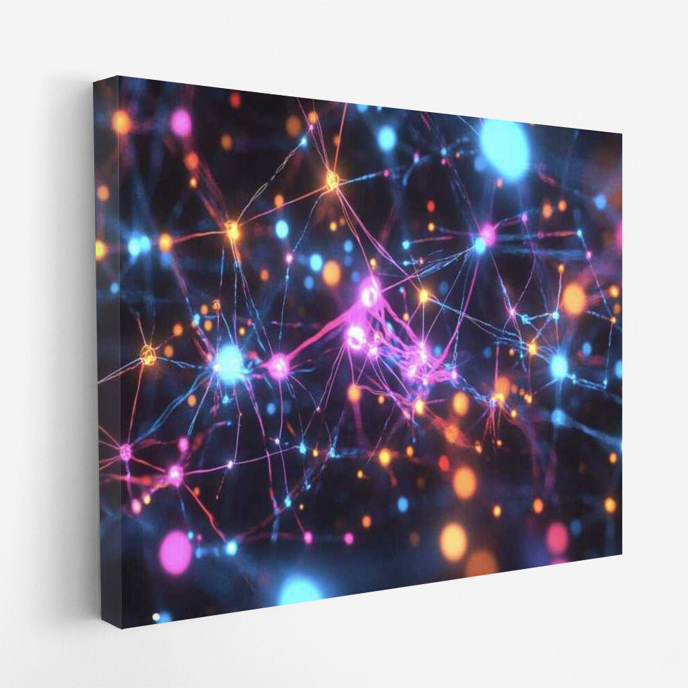 Abstract Neon Network: Bright Connections