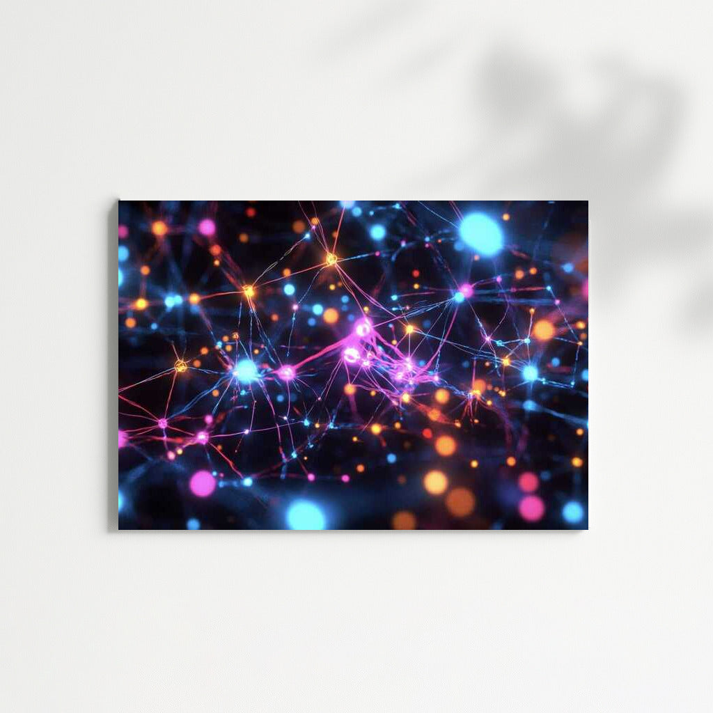 Abstract Neon Network: Bright Connections