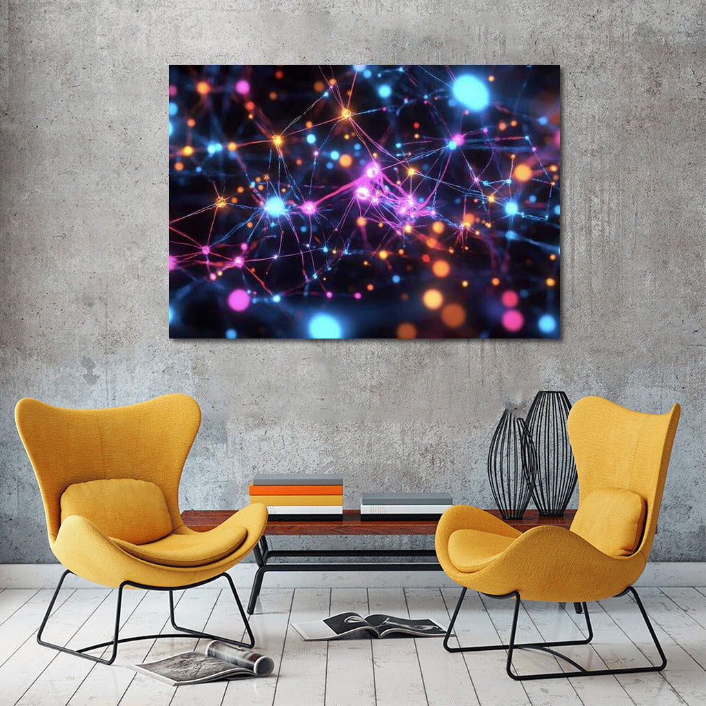 Abstract Neon Network: Bright Connections