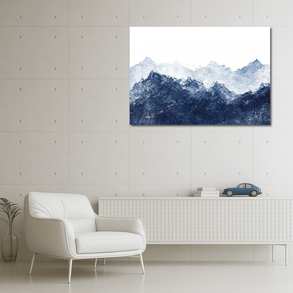 Abstract Mountain Silhouettes: Ultra Grainy Texture