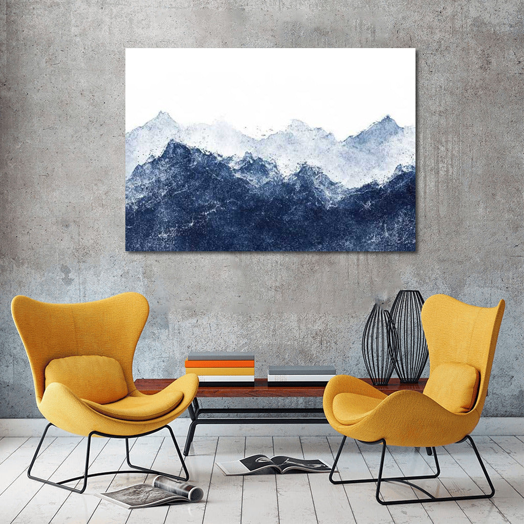 Abstract Mountain Silhouettes: Ultra Grainy Texture