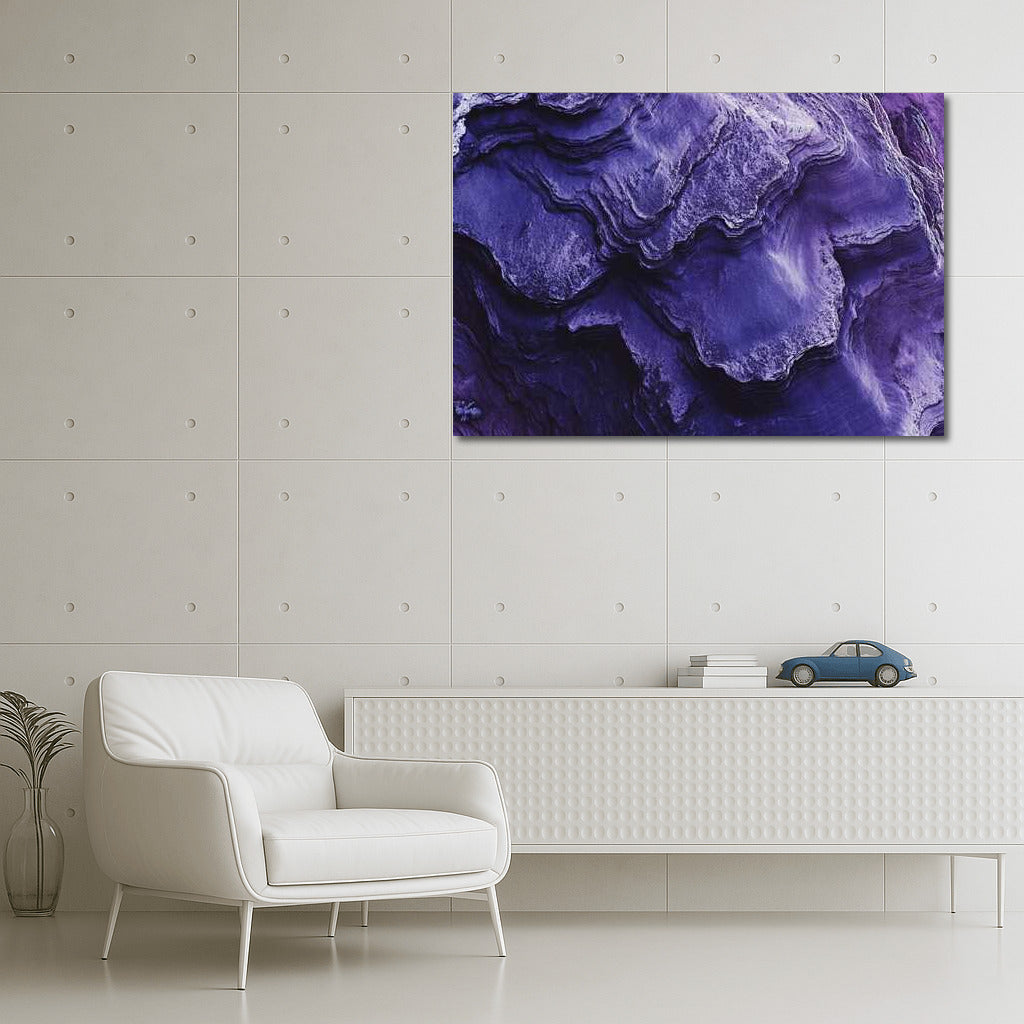 Mystery of Purple Waves: Abstract Dive into Dark Blue