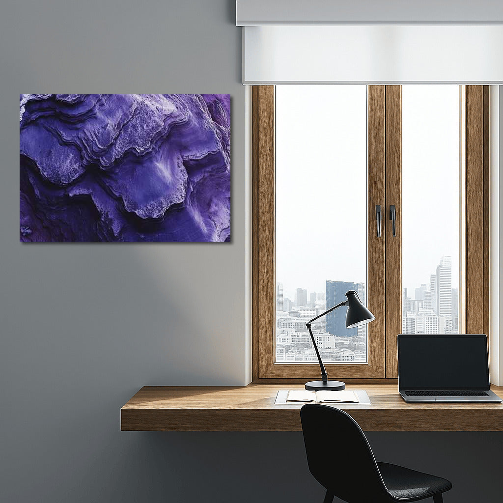 Mystery of Purple Waves: Abstract Dive into Dark Blue