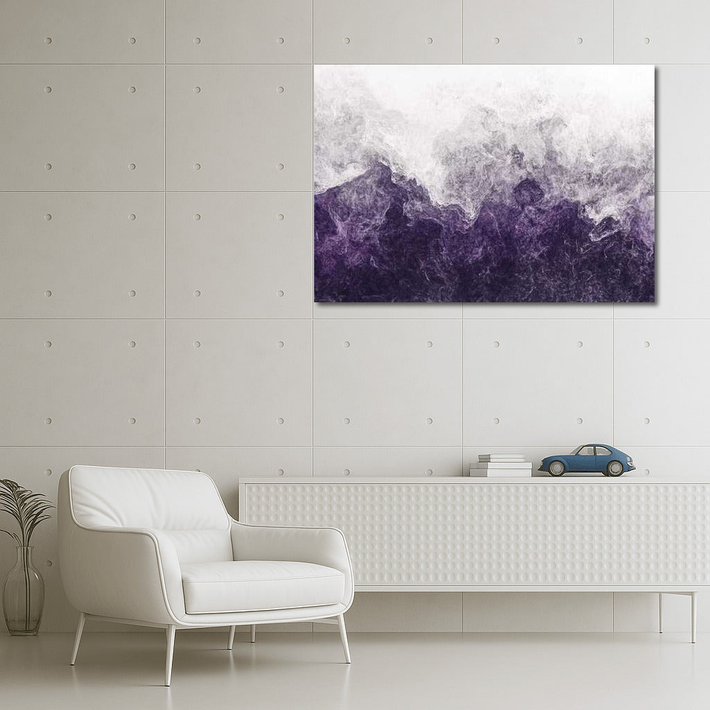 Mystical Depth: Dark Purple Abstract with Grainy Texture