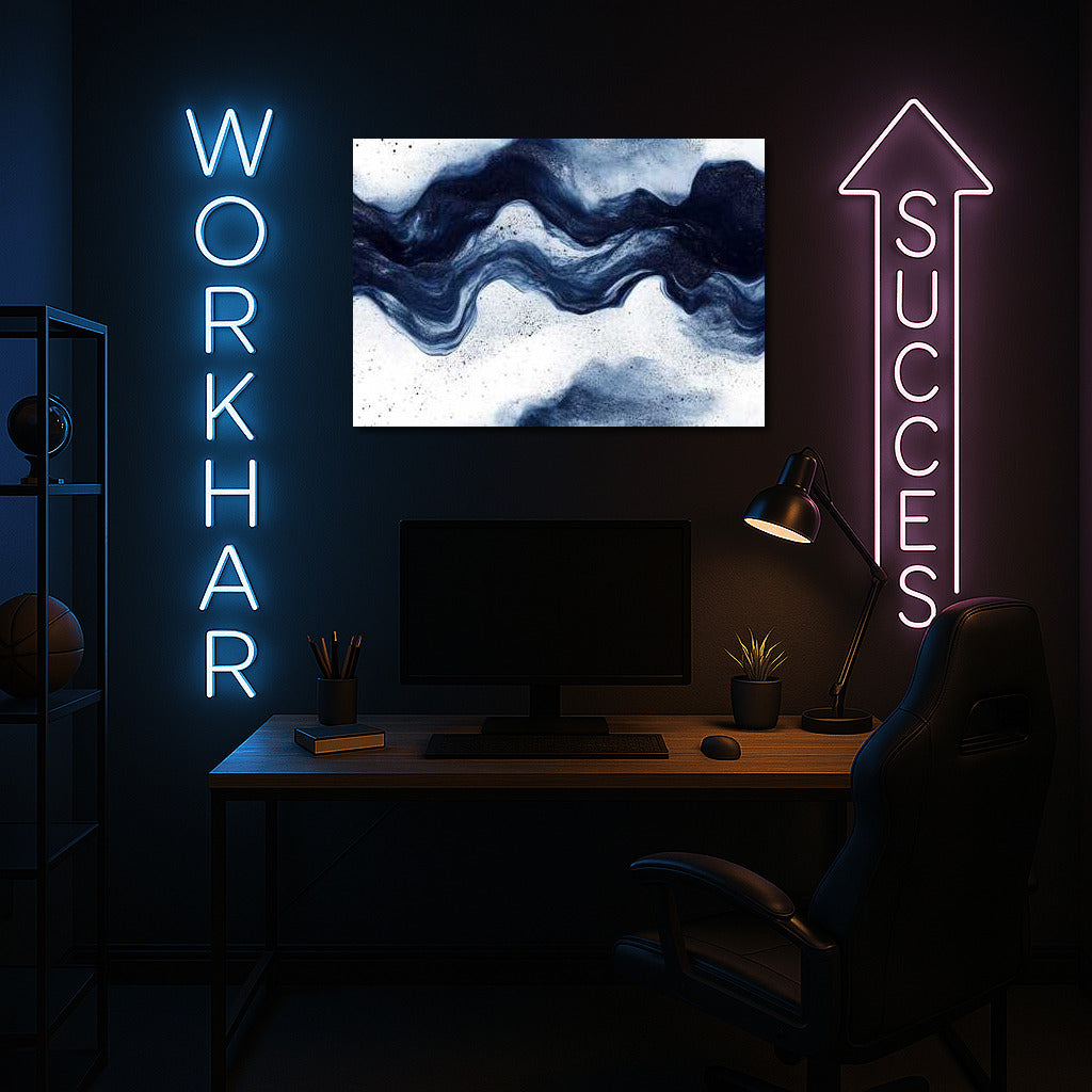 Mysterious Cloud: Abstraction in Dark Blue Grain