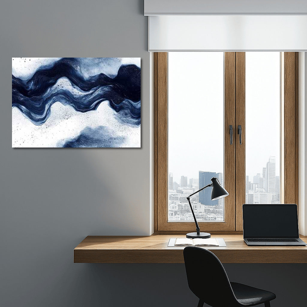 Mysterious Cloud: Abstraction in Dark Blue Grain