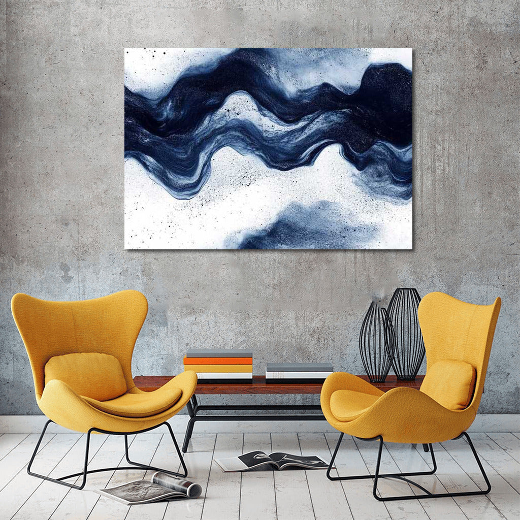 Mysterious Cloud: Abstraction in Dark Blue Grain