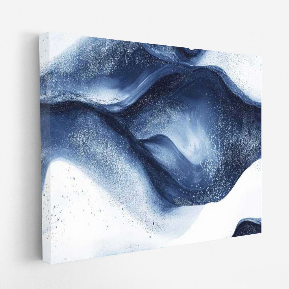 Deep Vortex: Abstraction with Dark Blue Grainy Texture