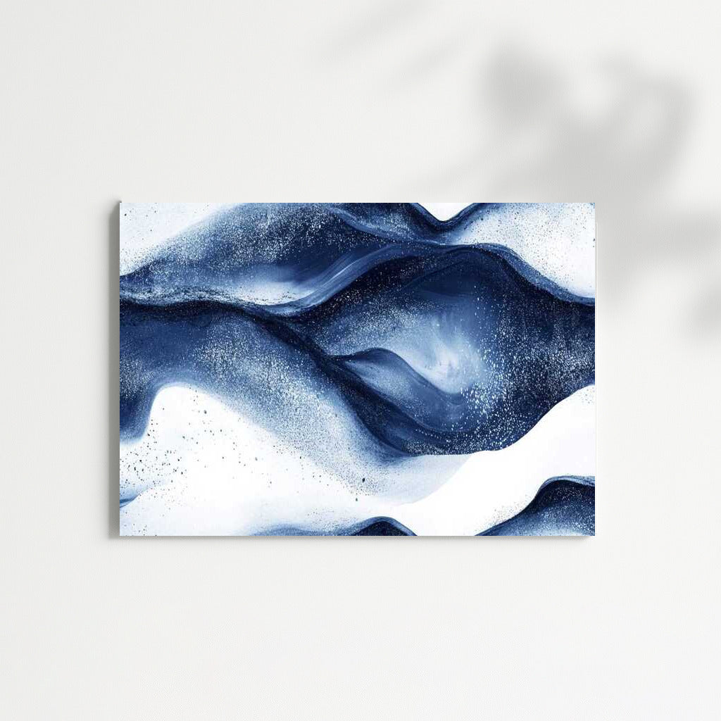 Deep Vortex: Abstraction with Dark Blue Grainy Texture