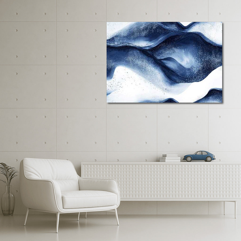 Deep Vortex: Abstraction with Dark Blue Grainy Texture