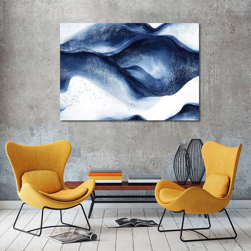 Deep Vortex: Abstraction with Dark Blue Grainy Texture