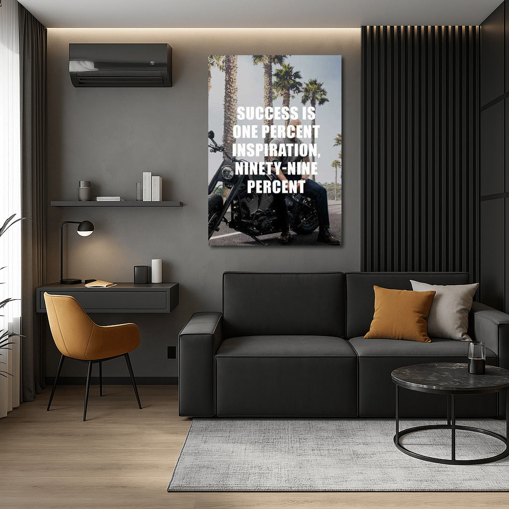 Success Formula: 1% Inspiration, 99% Action – Motivational Decor