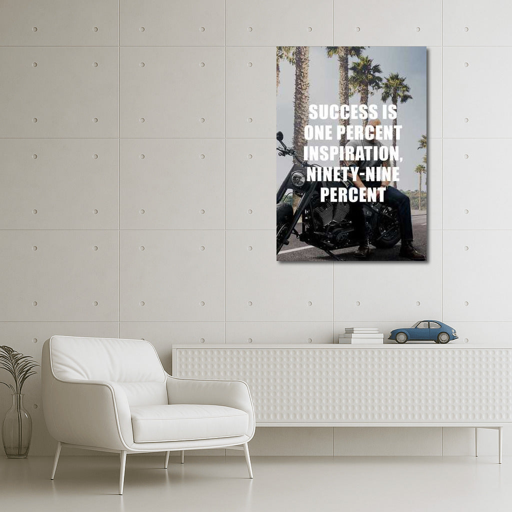 Success Formula: 1% Inspiration, 99% Action – Motivational Decor