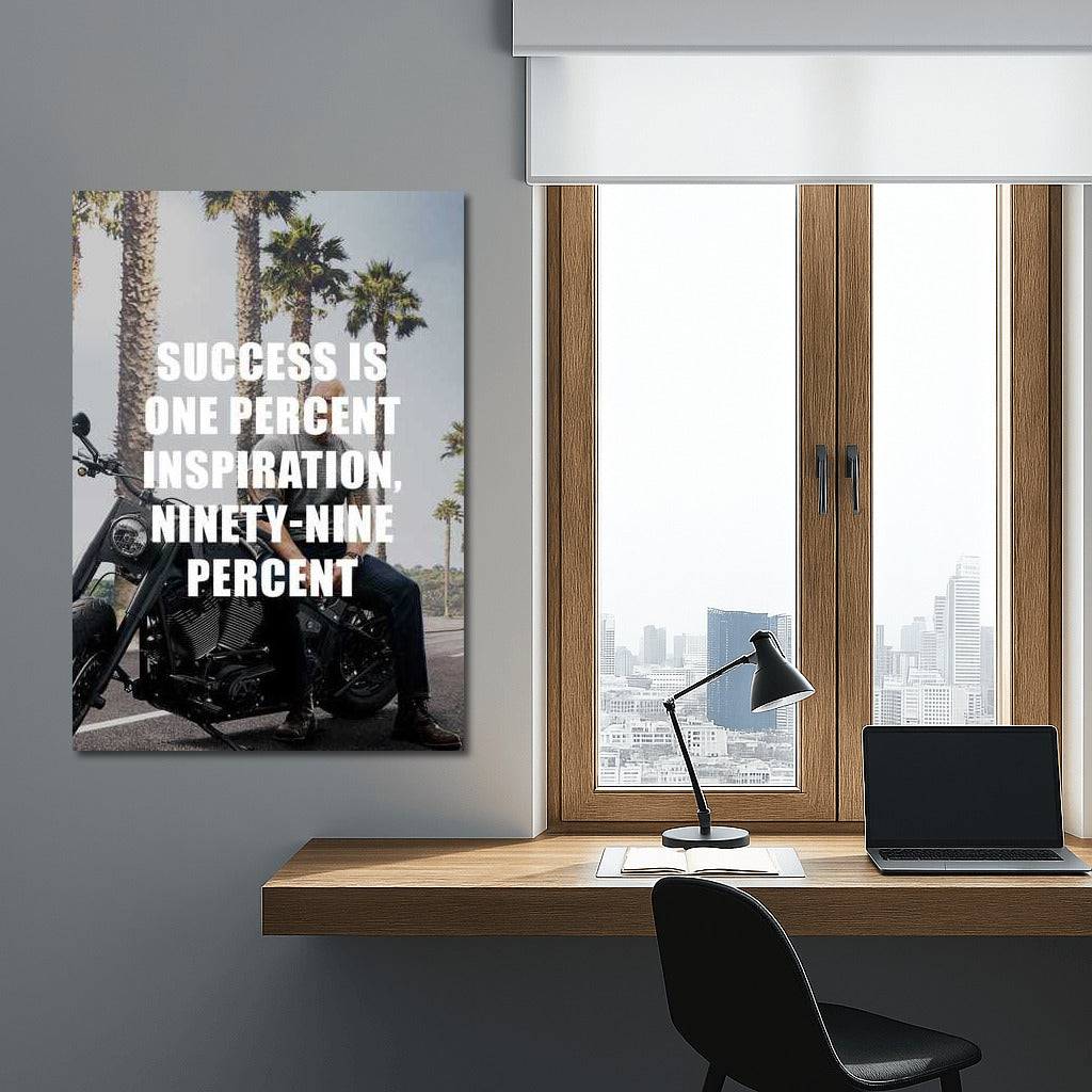 Success Formula: 1% Inspiration, 99% Action – Motivational Decor