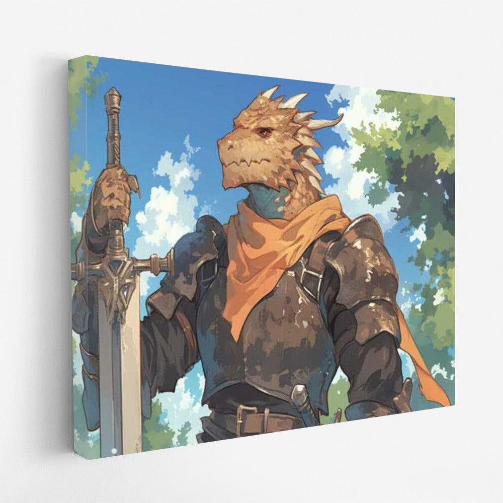 Guardian of the Magic World: Anthropomorphic Warrior in Fantasy Armor