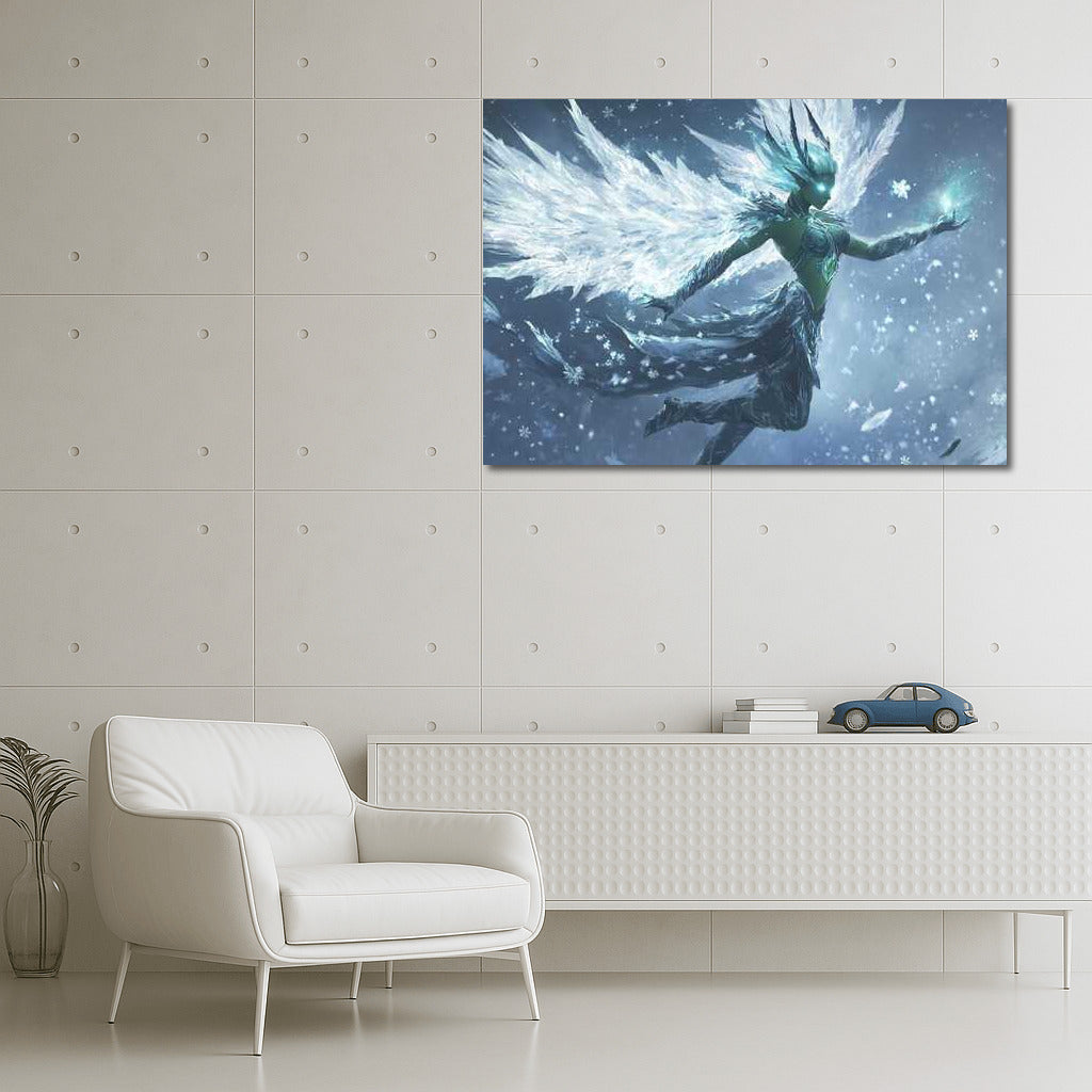 Mysterious Green-skinned Fairy: Fantasy Magic for Your Walls