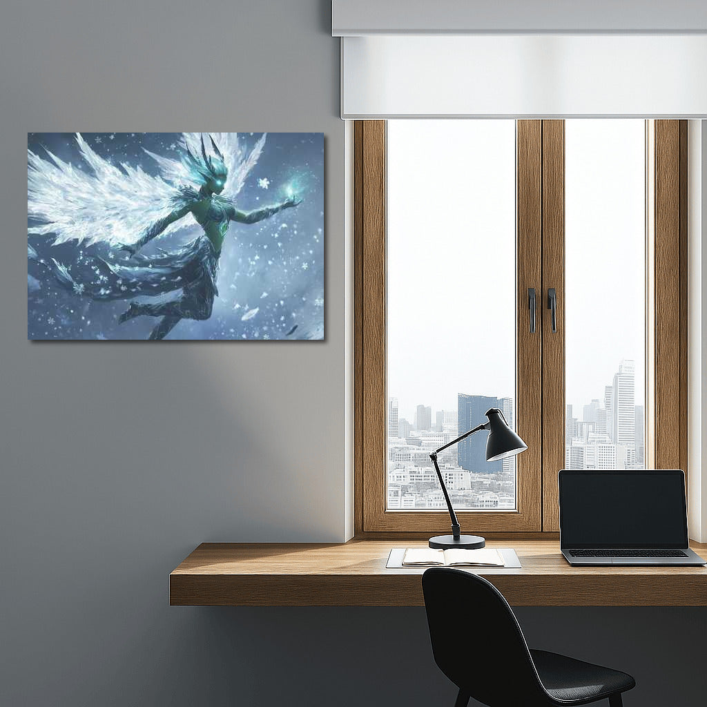 Mysterious Green-skinned Fairy: Fantasy Magic for Your Walls