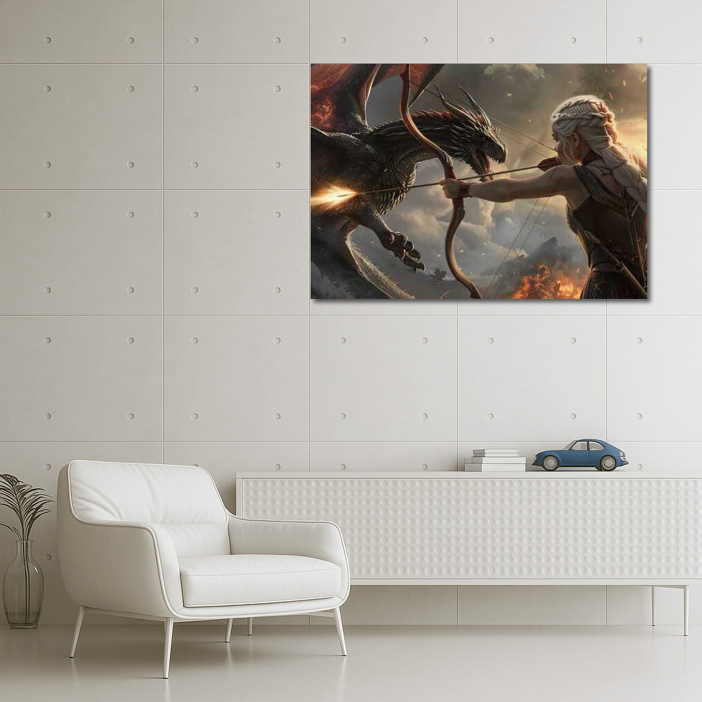 Fantasy: Hero and Dragon in Epic Battle - Daenerys Targaryen 2