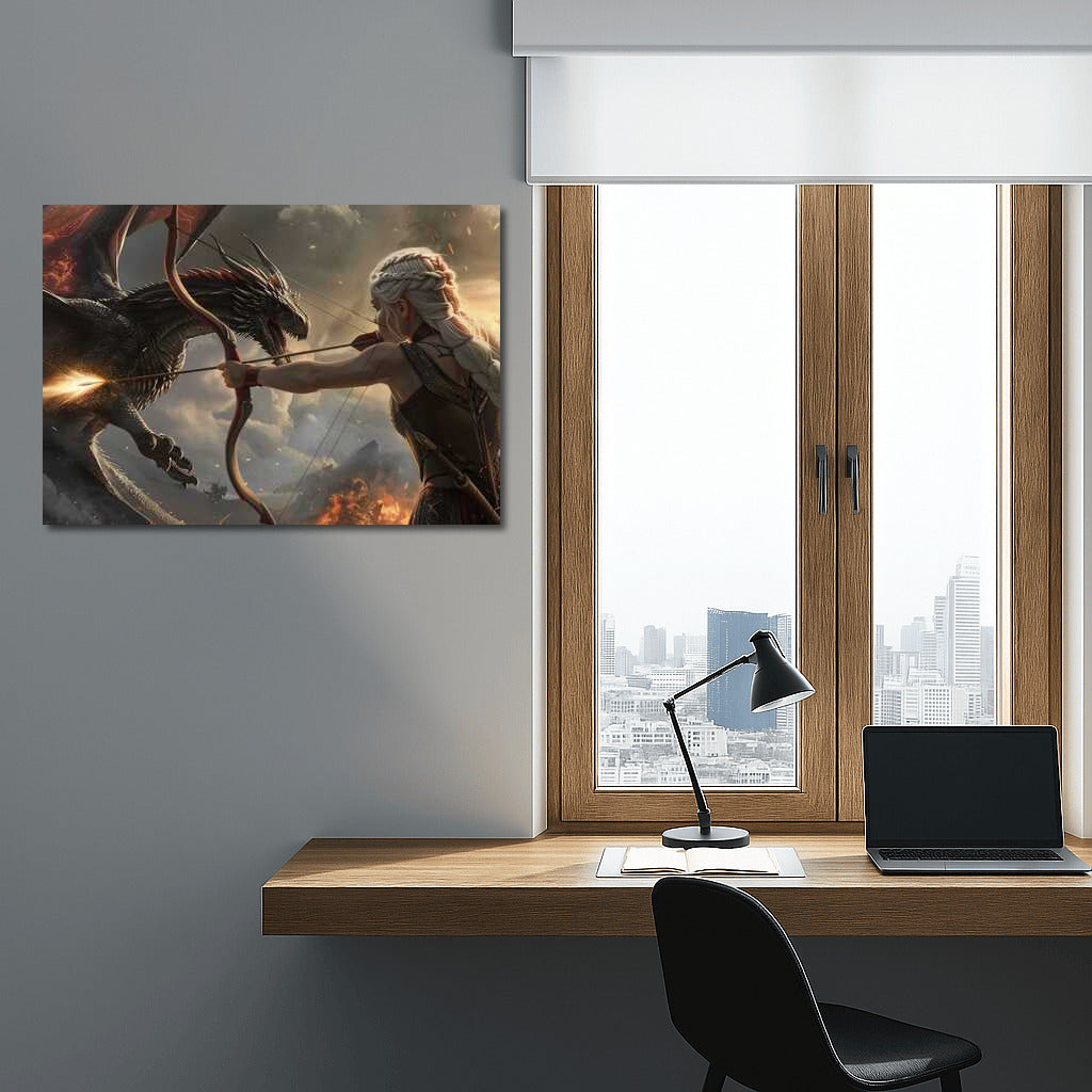 Fantasy: Hero and Dragon in Epic Battle - Daenerys Targaryen 2