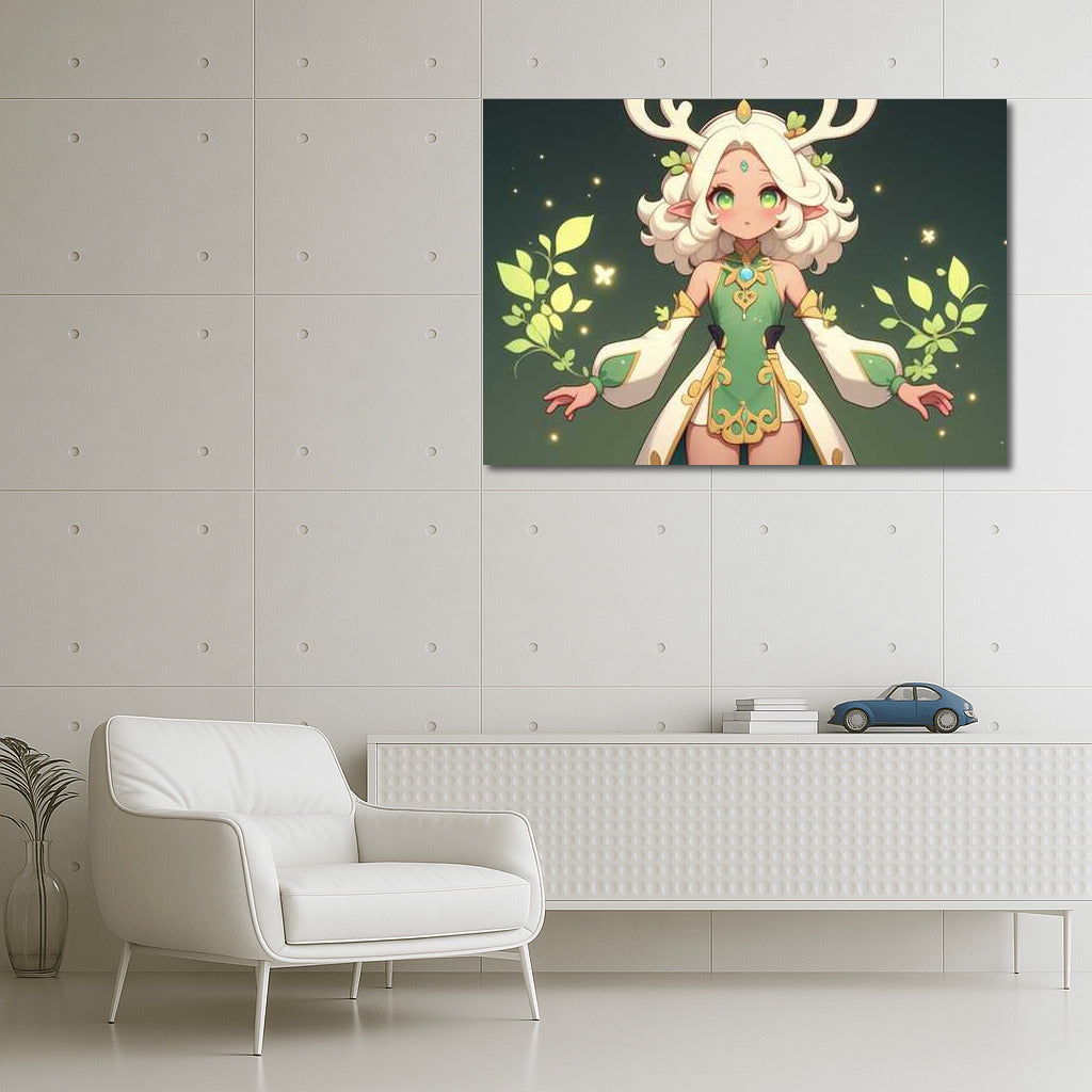 Elven Fairy Fantasy: Enchanting Light and Green Splendor