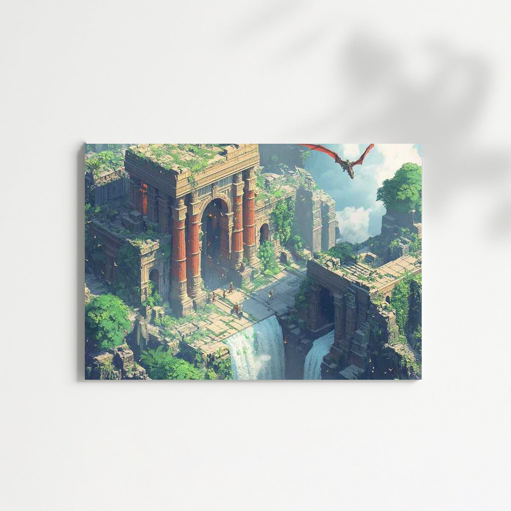 Isometric Fantasy Castle: Dragons and Sky Arches