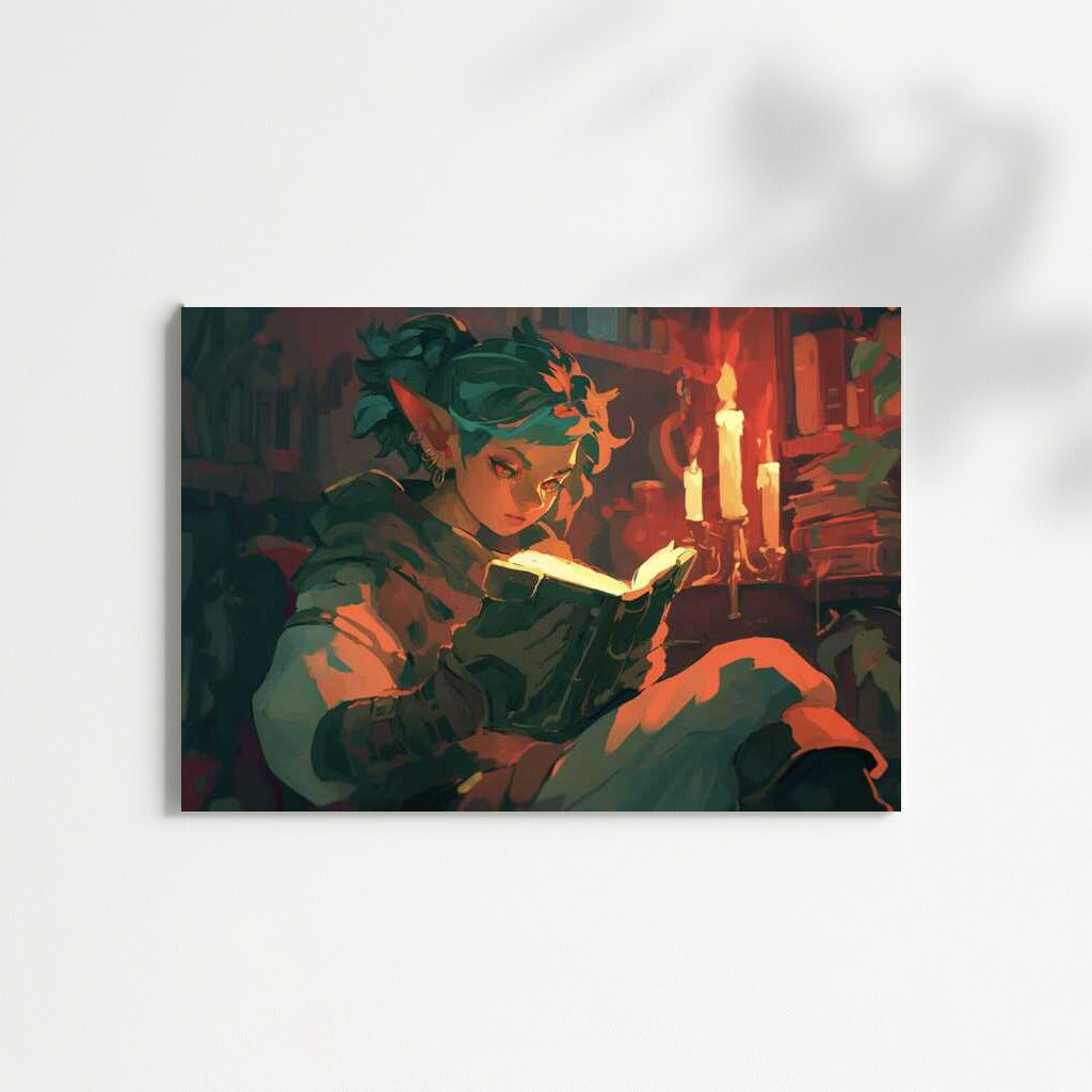 The Sorcerer and the Secrets of the Ancient Tomes: A Wizard Reading in a Fantasy World