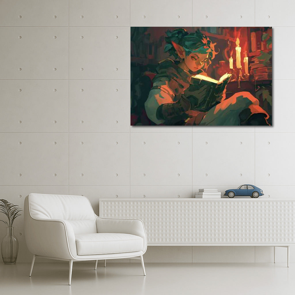 The Sorcerer and the Secrets of the Ancient Tomes: A Wizard Reading in a Fantasy World