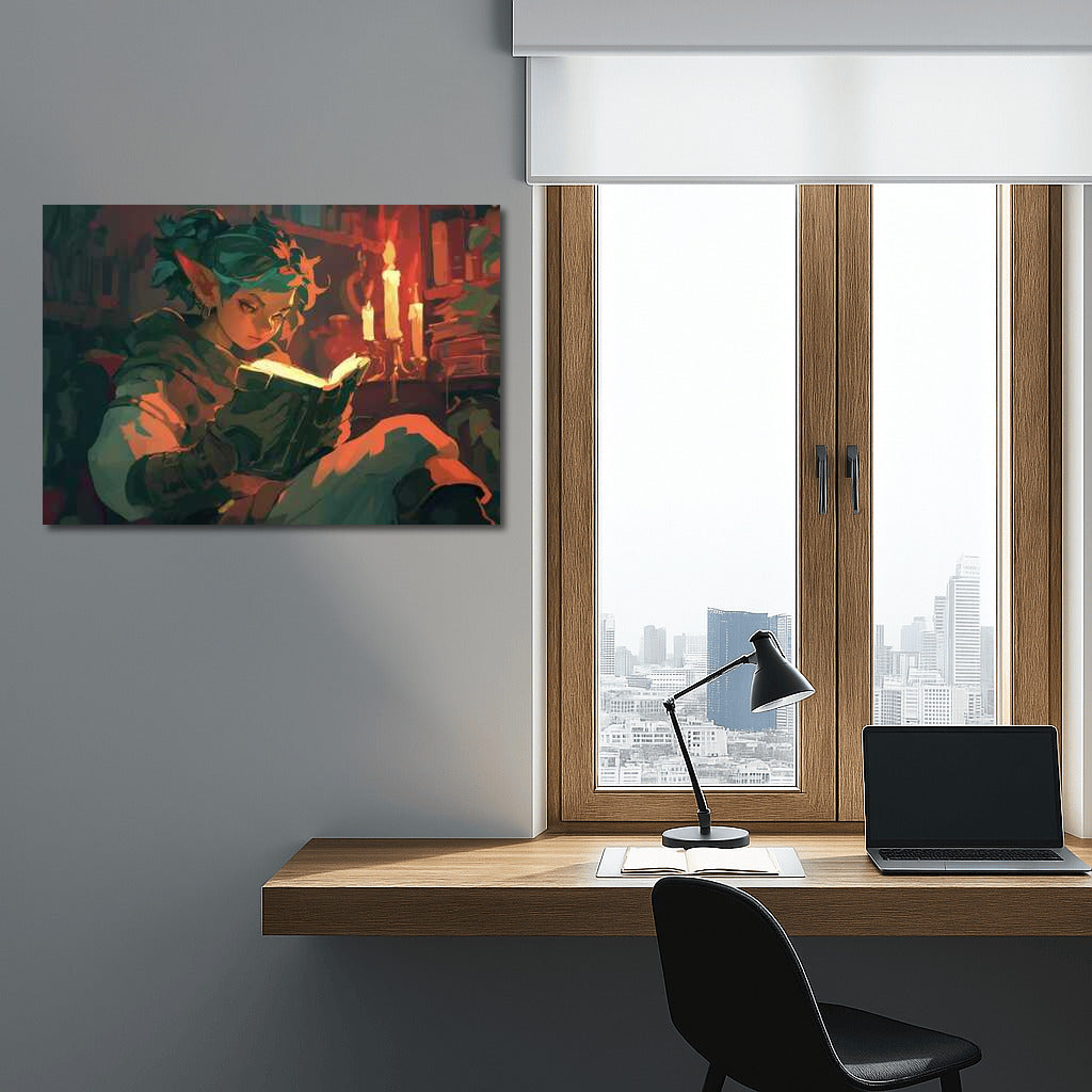 The Sorcerer and the Secrets of the Ancient Tomes: A Wizard Reading in a Fantasy World