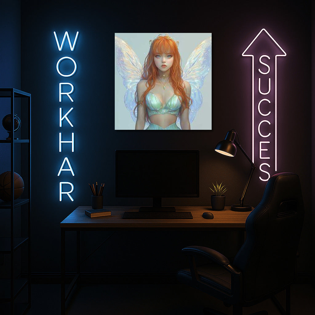 Firewing Fantasy: Mysterious Girl with Wings