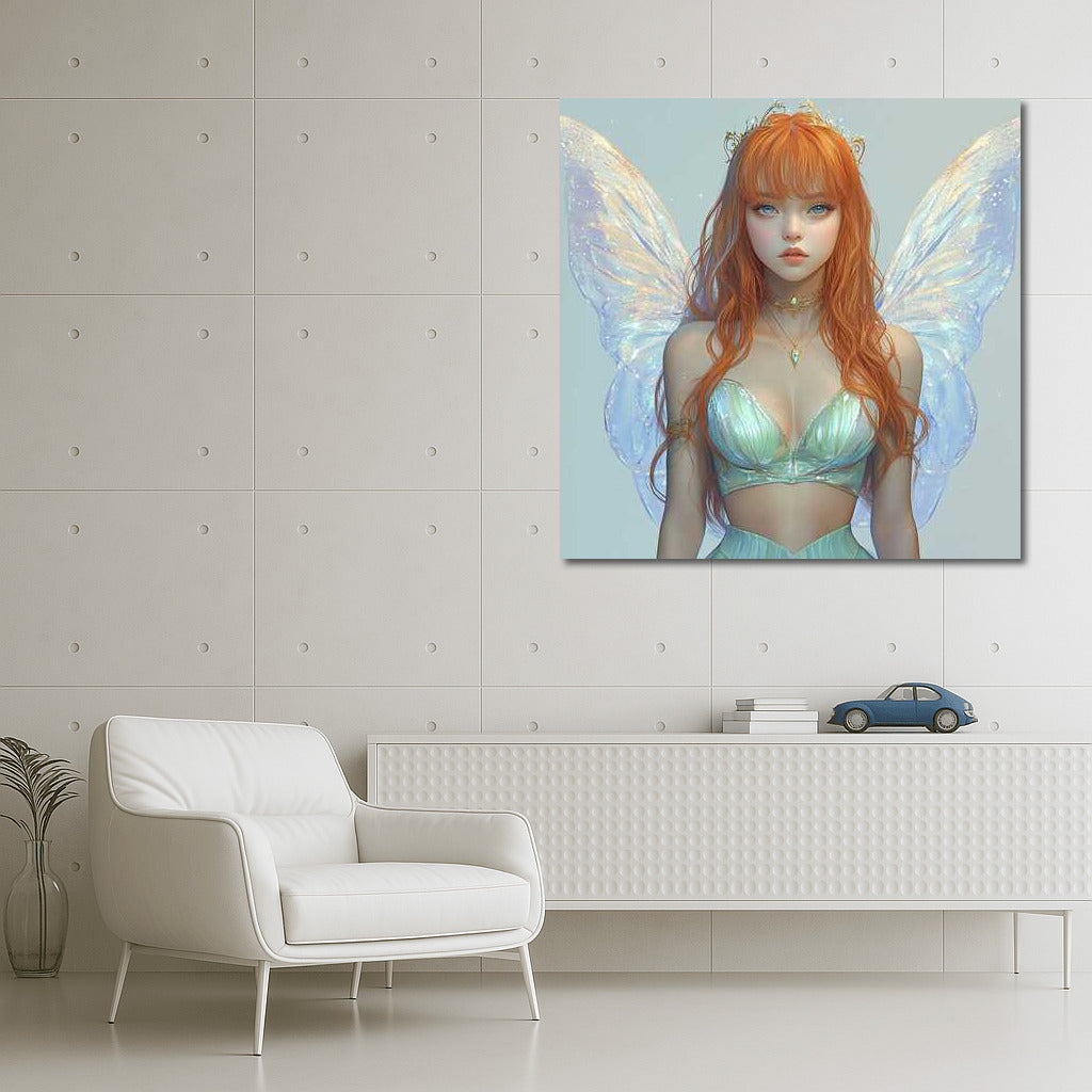 Firewing Fantasy: Mysterious Girl with Wings