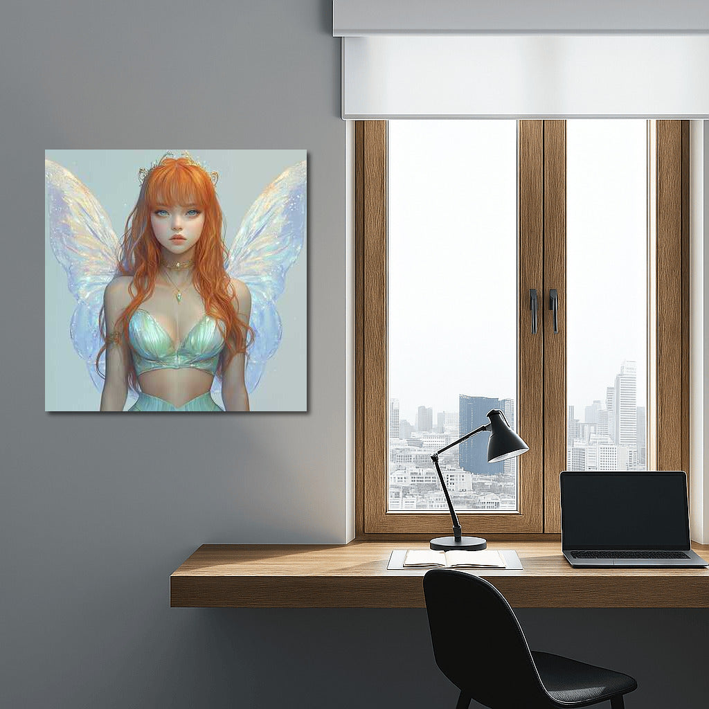 Firewing Fantasy: Mysterious Girl with Wings