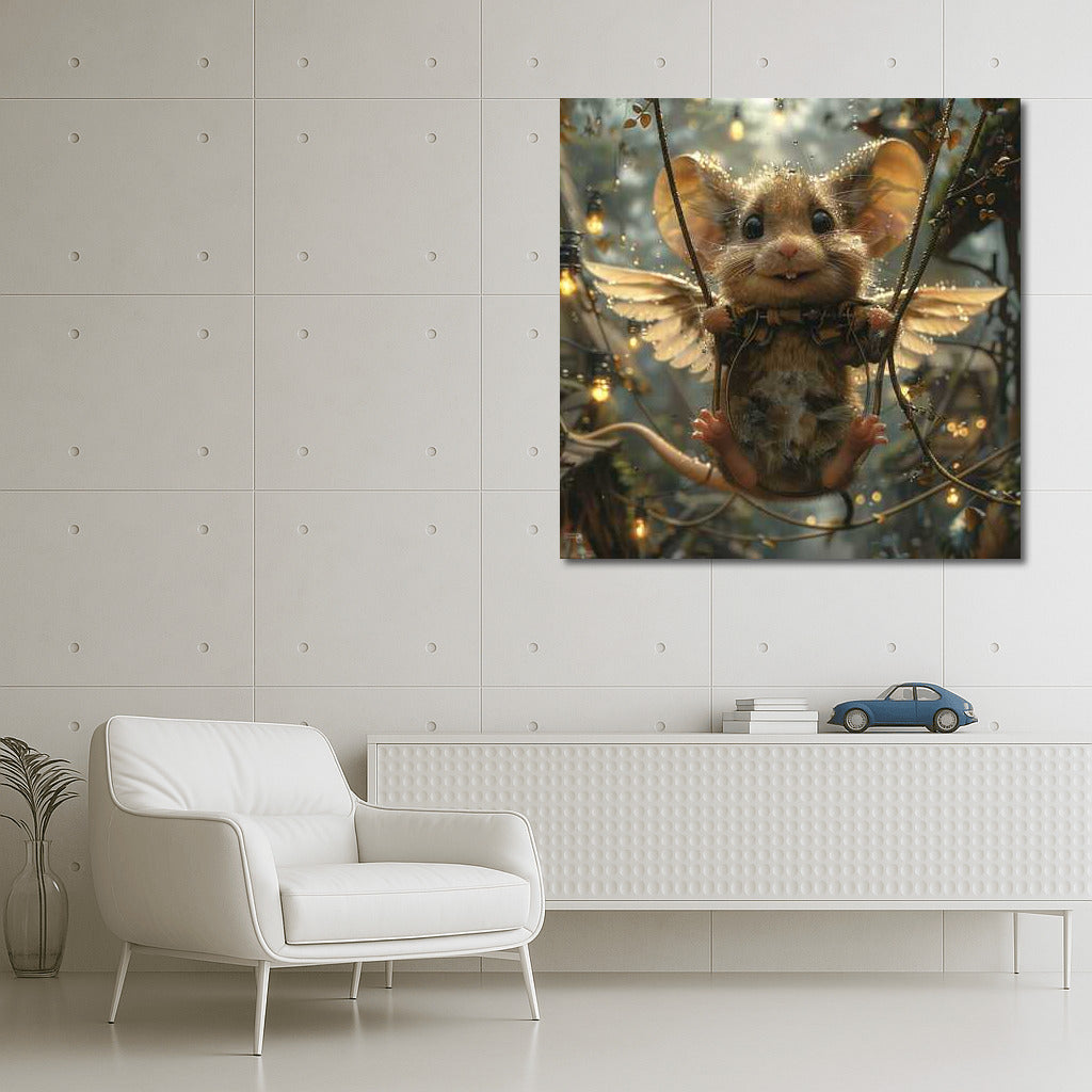 Fantasy: Charming Winged Mouse for a Fairytale Interior