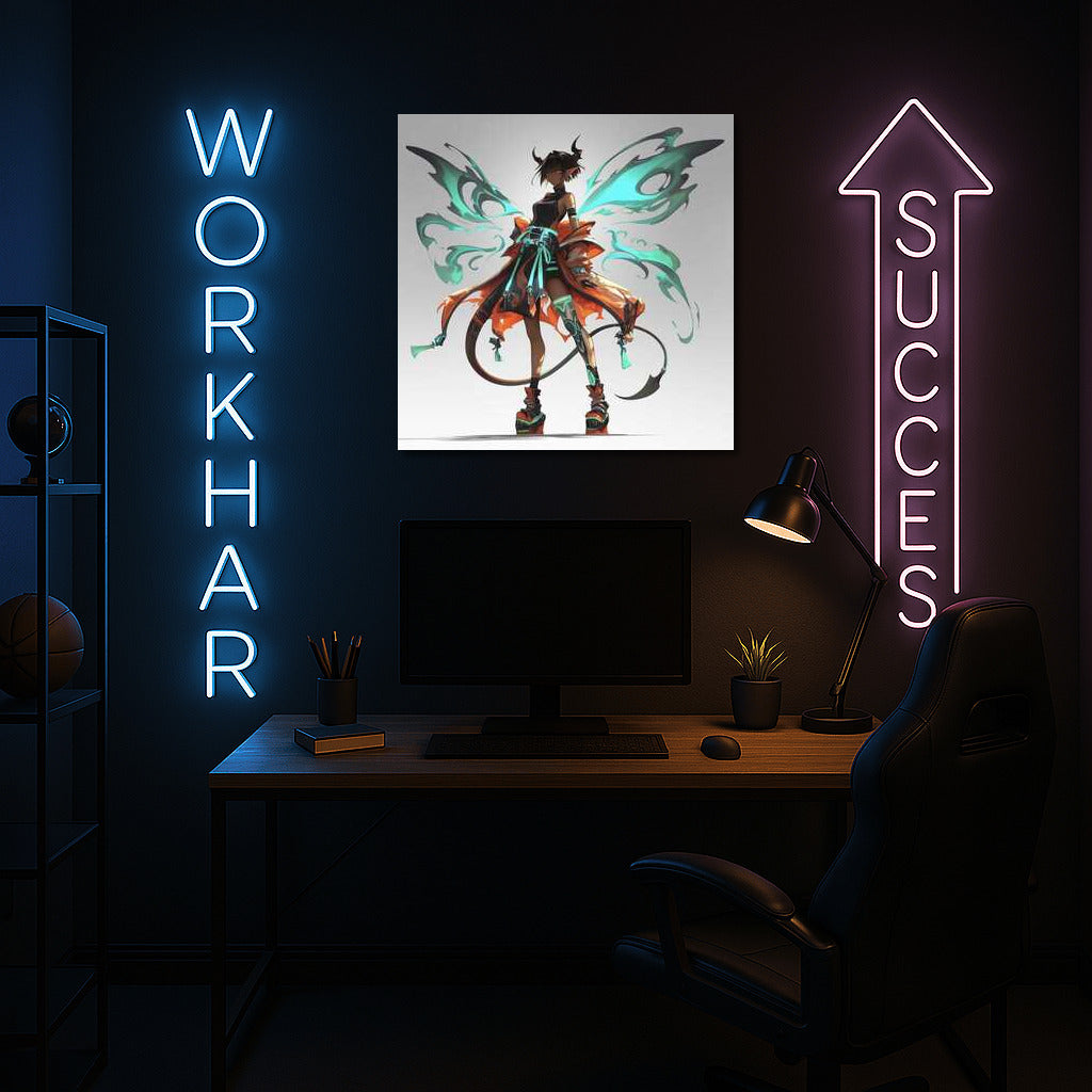 Cyberpunk Demon: Wings of Fantasy and Reality