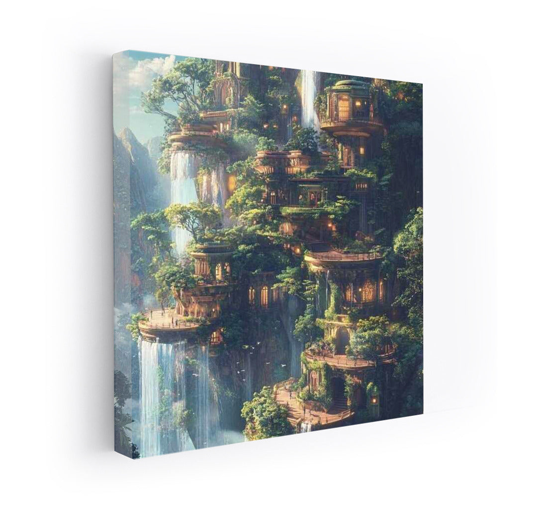 Fantasy Village: Waterfalls and Forest Terraces