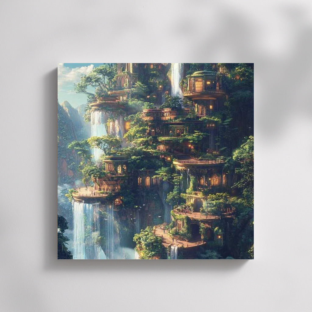 Fantasy Village: Waterfalls and Forest Terraces