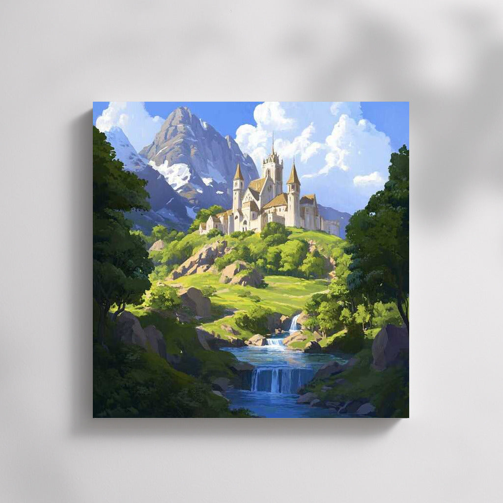 Castle of Dreams in the Mountains: Magical World of Fantasy