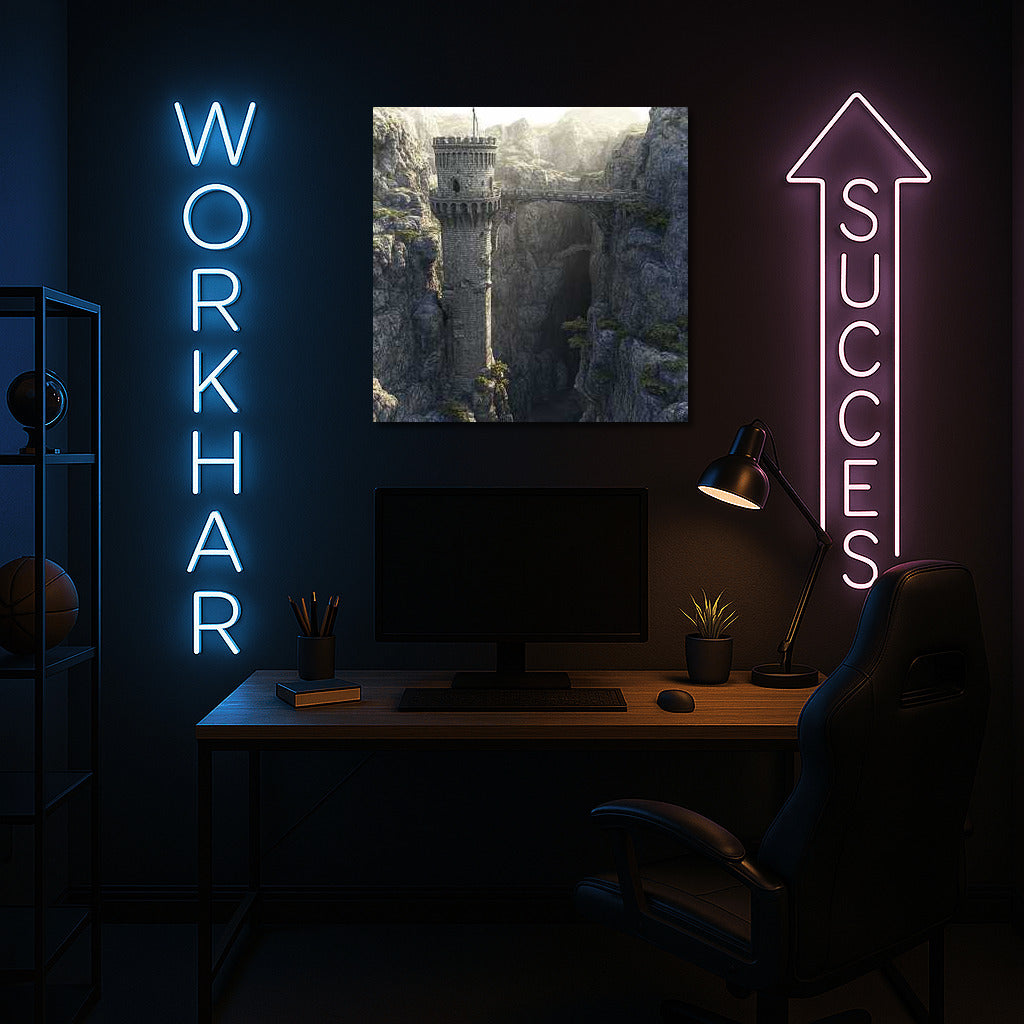 Majestic Tower Above the Abyss: Fantasy World of Stone Tower