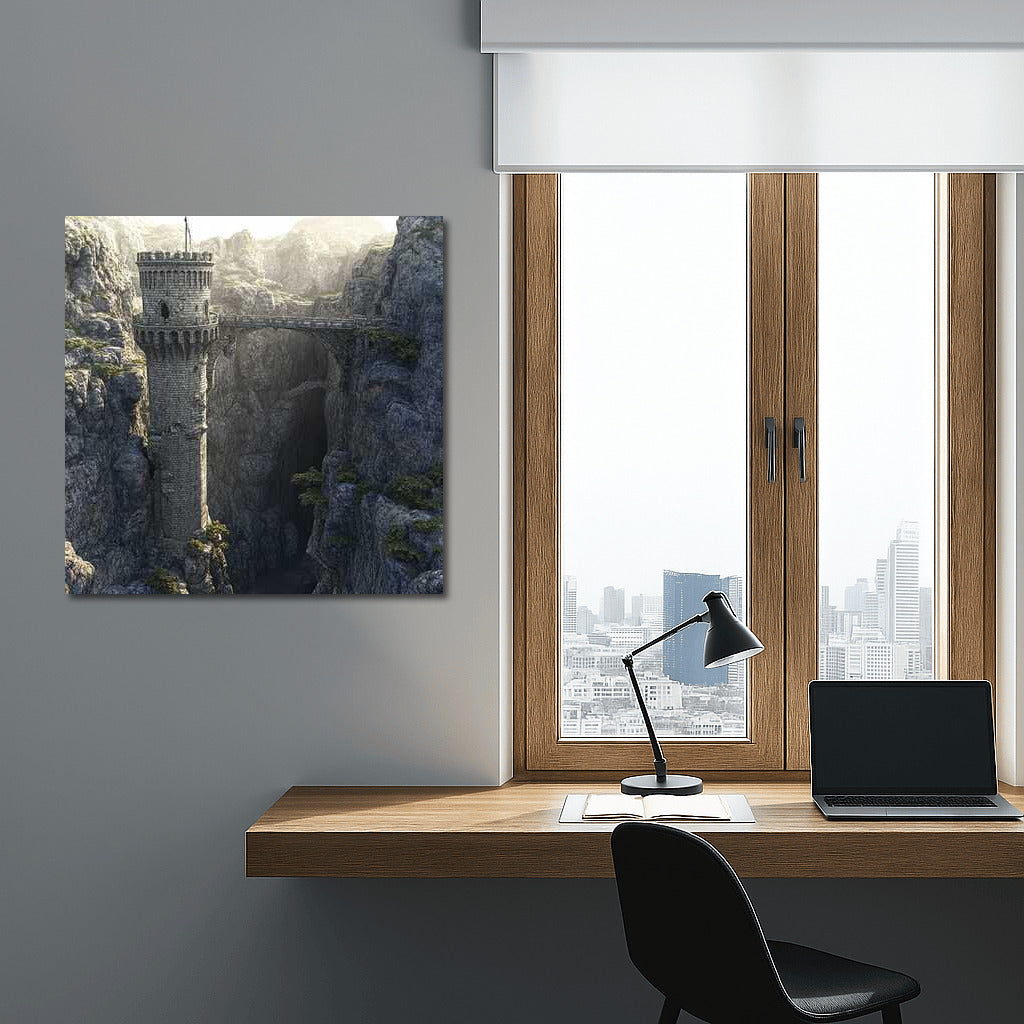 Majestic Tower Above the Abyss: Fantasy World of Stone Tower