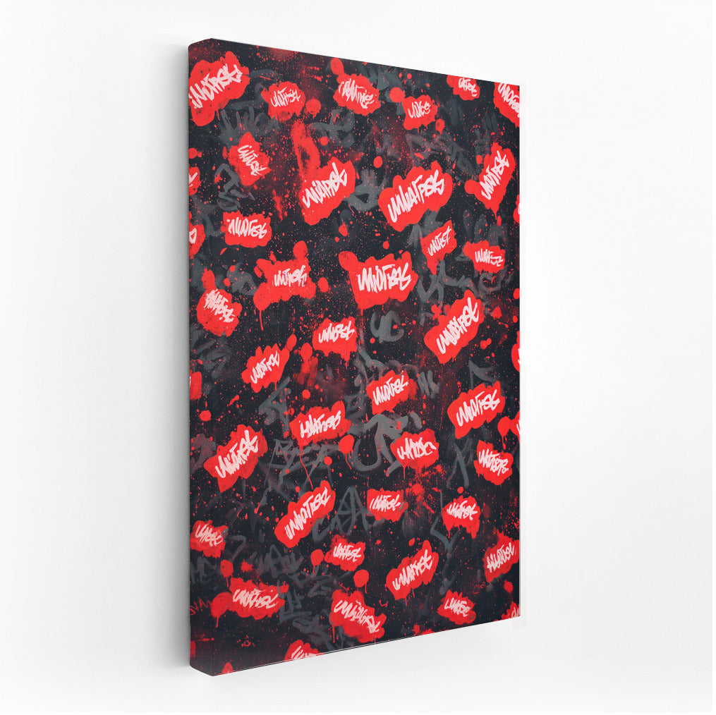 Red Graffiti Tags 'Unlimited' On Black Background