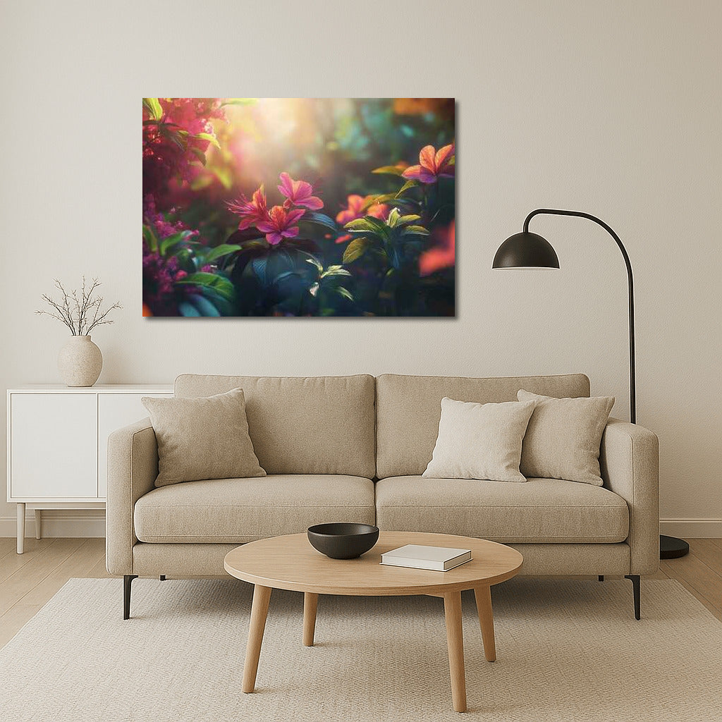 Hibiscus in the Morning Light: Japanese Flower Garden