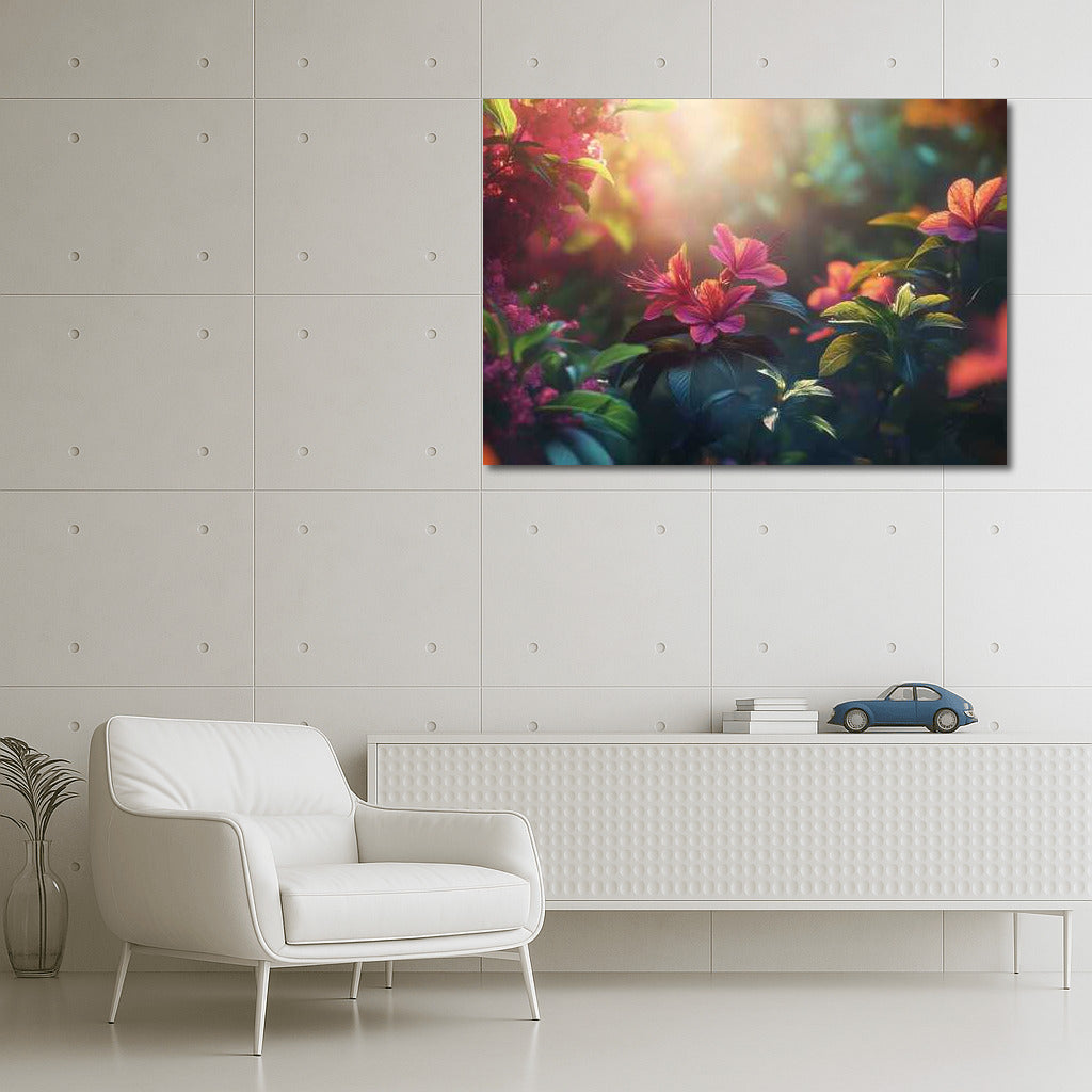 Hibiscus in the Morning Light: Japanese Flower Garden