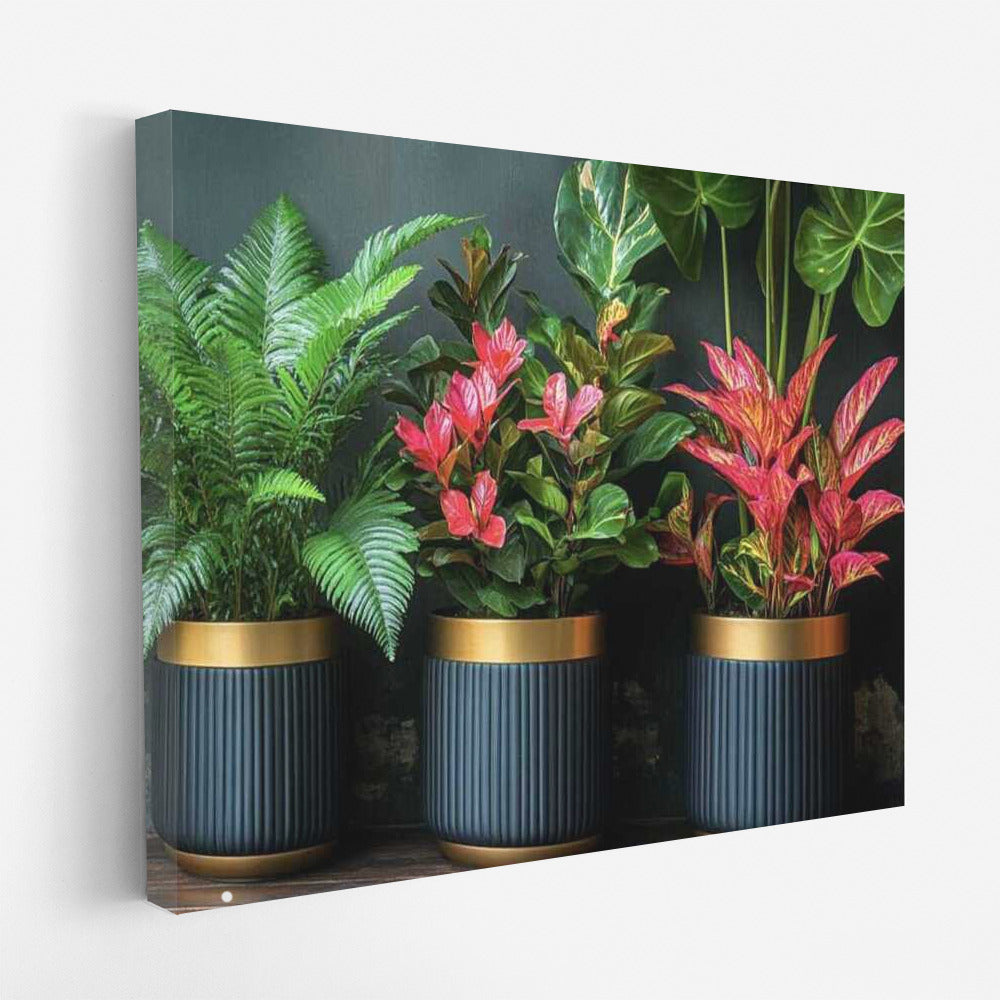 Emerald Ferns and Red Anthuriums in Art Deco Style: Elegant Floral Decoration