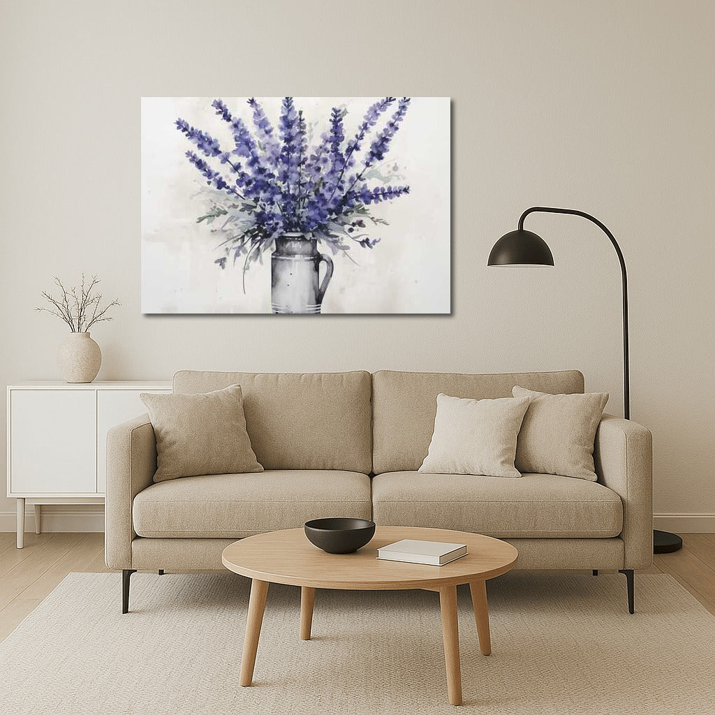 Lavender Symphony: Elegant Flowers in a Tall Vase