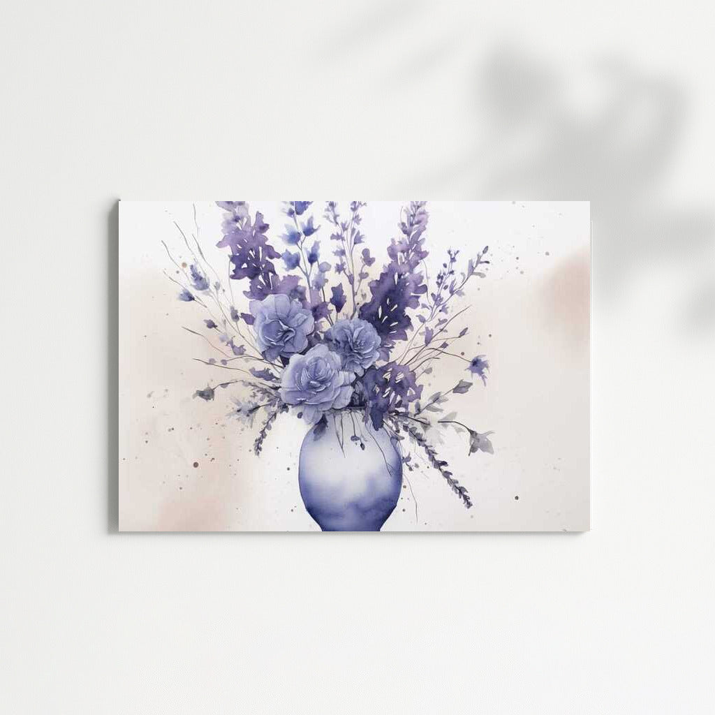 Lavender Dreams and Roses in a Tall Vase